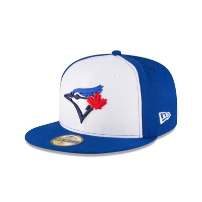 White Toronto Blue Jays Hat - New Era MLB Authentic Collection 59FIFTY Fitted Caps USA2703561